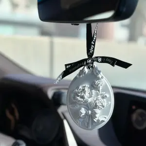 FINRU Factory Stock Automotive Decoration Scented Ceramic Aroma Clay Hanging Car Air Freshener Porcelain Aroma Diffuser