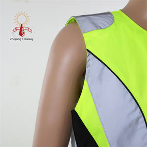 <span class=keywords><strong>Gilet</strong></span> de sécurité sans manches réfléchissant jaune <span class=keywords><strong>fluo</strong></span> haute visibilité coupe-vent pour le cyclisme et la course à pied en extérieur pour hommes et femmes - Product Image 3