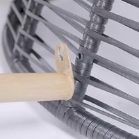 Sofá individual de ratán PE para exteriores, silla de huevo con marco de metal de mimbre PE, silla de salón con soporte para jardín y terraza