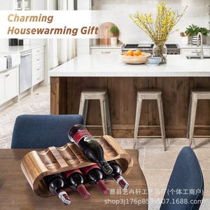Cross-border double-layer wooden wine rack, European style wine bottle rack, wine storage rack, wine bottle storage rack - Product Image 3