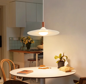 Lámpara Colgante Retro de Estilo Escandinavo Simple para Restaurante, Bar o Mesa de Comedor, con Pantalla de Vidrio en Tono Nogal - Product Image 1