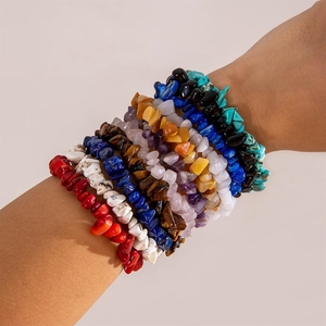 Vente en gros de bracelets en pierre naturelle concassée <span class=keywords><strong>Shein</strong></span> transfrontalière, agate, jade et irréguliers - Product Image 1