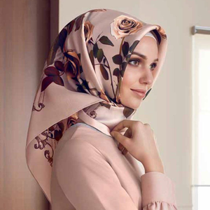 Écharpe de créateur à prix avantageux, écharpe carrée de haute qualité, écharpe musulmane hijab en <span class=keywords><strong>soie</strong></span>, R264 - Product Image 4