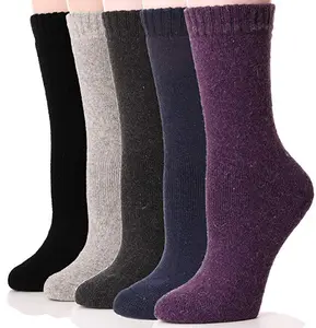 畅销压缩厚羊毛保暖女脚踝冬季模糊针织袜子