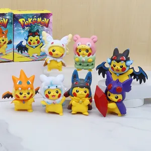 Ensemble de 7 figurines d'anime Pokemoned, figurines d'action mignonnes Pikachu Cosplay Déguisement, figurines en PVC, poupées jouets, cadeau pour enfants et adultes, collection - Product Image 6