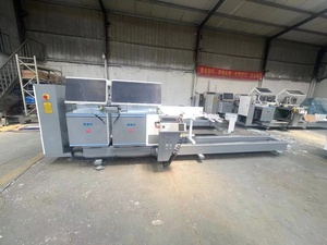 เครื่องเลื่อยสองด้านระบบ CNC แบบอัตโนมัติ HJN5A-450 * 3900 upvc อะลูมิเนียมกรอบหน้าต่างสามหัวเลื่อยใหม่มอเตอร์ PLC - Product Image 2