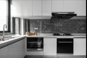 Meubles de cuisine modernes écologiques de couleur personnalisée avec portes vitrées, robinet, tiroir et panier <span class=keywords><strong>pour</strong></span> rangement modulaire de cave à vin - Product Image 5