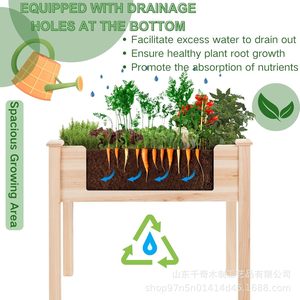 Jardinera elevada de madera con cubierta de invernadero para plantar verduras, hierbas y flores en interiores y exteriores - Product Image 4