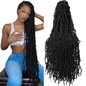 Sintético Gypsy Locs Extensión Trenza Nu Faux Locs Crochet Trenzas Cabello Rizado Ondulado Nu Faux Locs Crochet Extensiones de cabello - Product Image 1