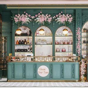 Custom <b>LED</b> Coffee Shop Bar Counter | Eco-Friendly Furniture for Modern Interior Decoration - Product Image 1