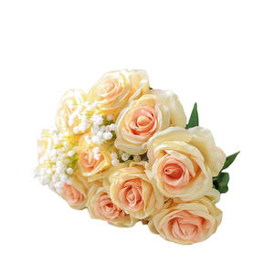 Bouquet de roses artificielles faites à la main - Matériel en soie, style moderne, décoration pour la fête des mères et les mariages, prix d'usine - Product Image 5