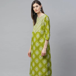 Conjunto de Verano de 2 Piezas con Estampado Floral Verde, Estilo Casual, 100% Algodón, Pantalones Palazzo Largos hasta el Tobillo, Secado Rápido y Ecológico - Product Image 1