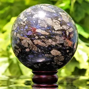 Bola de cristal natural Curación Cristal Energía Piedra Azul QueSera Llanite Esfera para decoración del hogar y regalo mineral - Product Image 6