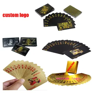 Royal Playing Card Custom dalam jumlah besar Playing Card Baloot produsen dewasa tipu emas 24k emas Dubai Holographic Double Box