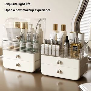 Caja de Almacenamiento de Cosméticos Premium YHYP, Estuche de Maquillaje a Prueba de Polvo, Organizador de Labiales y Productos para el Cuidado de la Piel, Gabinete de Escritorio, Tocador, Plástico PP - Product Image 4