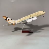 Modèle d'avion Airbus A380 d'Etihad Airways, vente en gros OEM, échelle 1/160, taille 46 cm, cadeau d'affaires, collection artisanale
