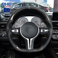 Setir Mobil Serat Karbon Asli EU WAREHOUSE untuk BMW E60 2006-2010 (Setelah September 2005/LCI) Dilengkapi Trim & Paddle & Tombol