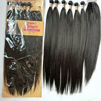 Extensions de cheveux synthétiques Eonian Packet Protein Fiber Bundles 4 ou 6 pièces, lisses Yaki ou ondulés KC, double trame machine