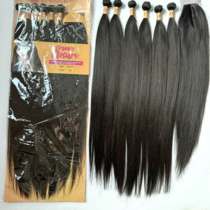 Pacchetto Eonian fasci di Fiber proteiche per capelli 4 pezzi 6 pezzi Yaki dritto <span class=keywords><strong>KC</strong></span> onda profonda extension capelli sintetici tessuto capelli con chiusura - Product Image 4