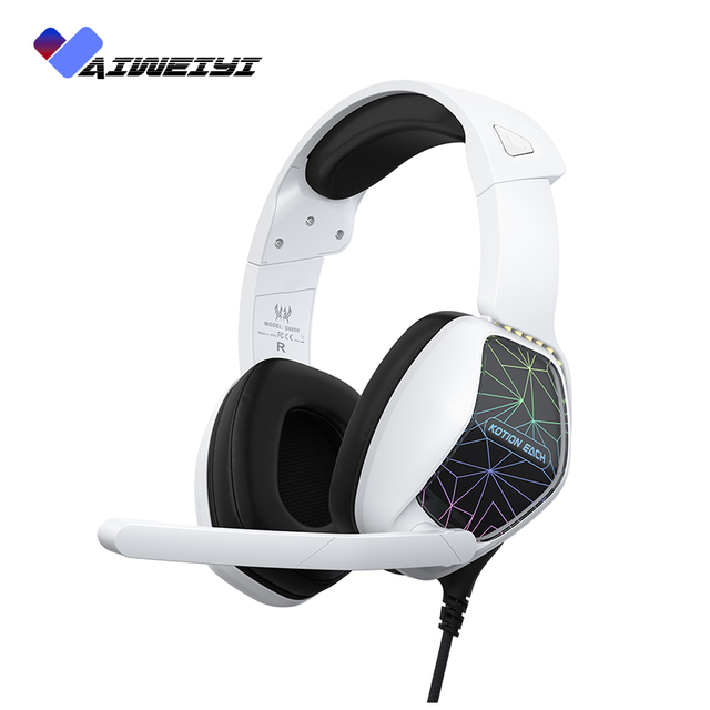 G6000 White Label Wired USB Gaming Headset 7.1 Surround Sound RGB LED 50mm Driver ENC Mic Custom Logo OEM Wholesale