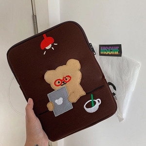 Housse d'<span class=keywords><strong>ordinateur</strong></span> <span class=keywords><strong>portable</strong></span> en tissu de coton Dongjin avec motif d'ours de dessin animé mignon, 11, 13, <span class=keywords><strong>15</strong></span> <span class=keywords><strong>pouces</strong></span>, solution de rangement de haute qualité pour garçons - Product Image 2