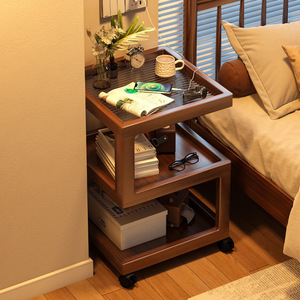 Mesita de noche sencilla y creativa para uso doméstico, sala de estar, sofá, mesa auxiliar, estante de almacenamiento, dormitorio decorativo, móvil - Product Image 1