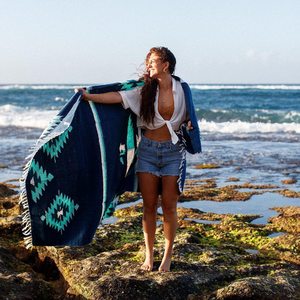 Manta <span class=keywords><strong>Mexicana</strong></span> de Playa con Diseño de Águila Tejida en Jacquard, Diseño Navajo <span class=keywords><strong>Azteca</strong></span> de Pájaro Relámpago - Product Image 3