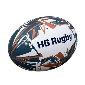 Ballon de rugby d'entraînement taille 5 en caoutchouc durable haute adhérence avec logo personnalisé pour clubs et écoles de rugby - Product Image 1