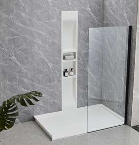 Aquacubic <span class=keywords><strong>Salle</strong></span> <span class=keywords><strong>de</strong></span> <span class=keywords><strong>bain</strong></span> murale 14 "* 96" <span class=keywords><strong>Niche</strong></span> Douche Triple Étagère Encastrée - Product Image 4