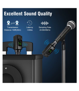 Système de microphone sans fil UHF émetteur <span class=keywords><strong>et</strong></span> récepteur XLR sans fil pour microphone filaire, mélangeur audio, système PA <span class=keywords><strong>et</strong></span> <span class=keywords><strong>guitare</strong></span> - Product Image 4
