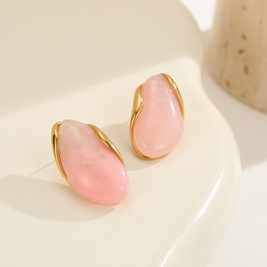 Nuevos pendientes de resina y acero inoxidable Merad de estilo europeo y americano - accesorios exclusivos y de alta gama para las orejas, de titanio y acero. - Product Image 5