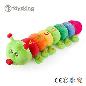 Encantadores juguetes educativos para bebés, <span class=keywords><strong>oruga</strong></span> <span class=keywords><strong>de</strong></span> <span class=keywords><strong>peluche</strong></span> rellena con bordado, tela <span class=keywords><strong>de</strong></span> felpa Velboa súper suave personalizada - Product Image 4