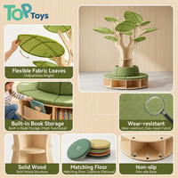 Étagère à livres en bois personnalisée en forme d'arbre avec sièges, mobilier de garderie pour l'école maternelle, la maternelle, la crèche, la salle de classe, la bibliothèque, l'espace d'exposition