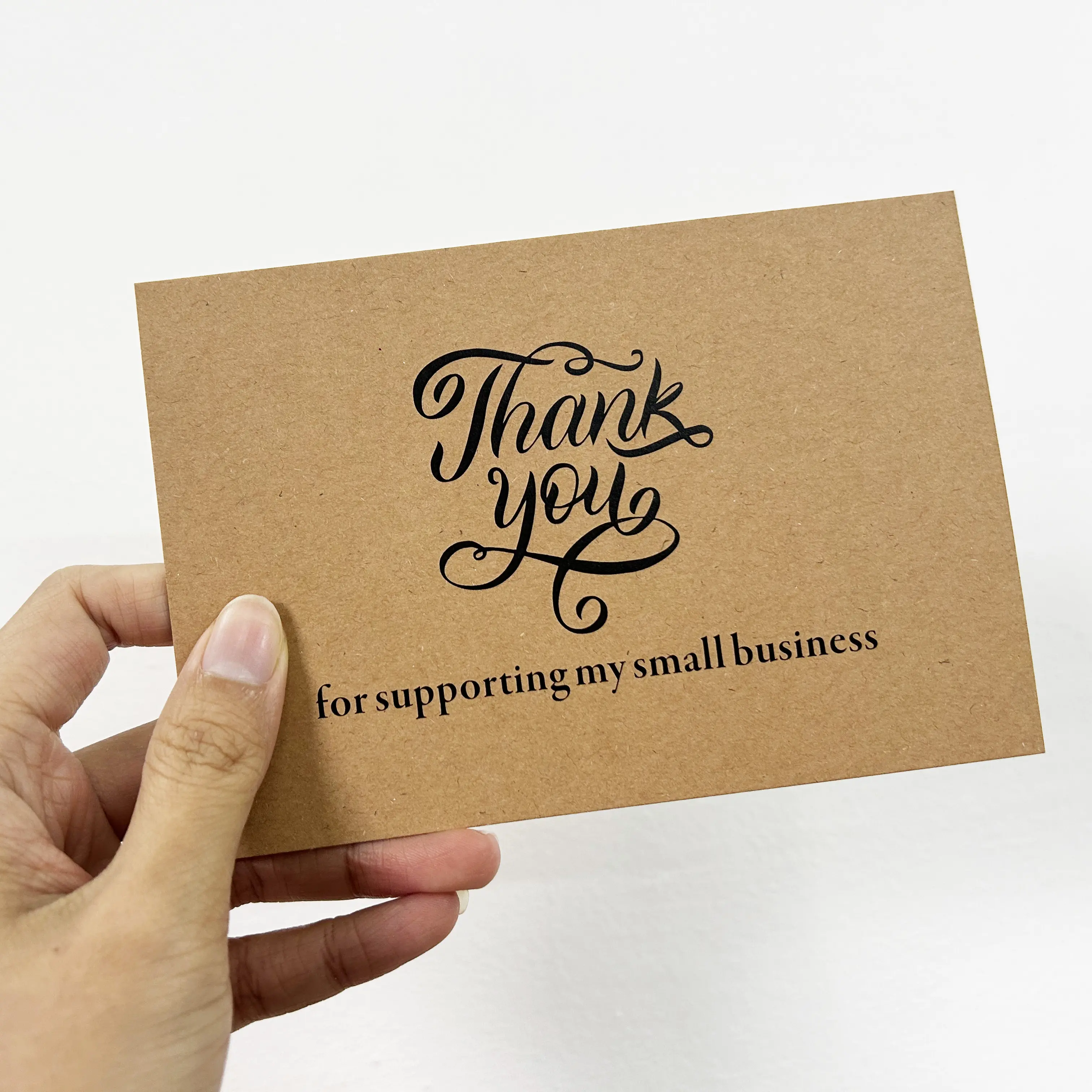Kraft paper thank you card Thank you for your order card Small business reviews store gift packaging Kraft paper