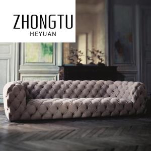 โซฟาสไตล์อิตาลีหรูหราทันสมัยสำหรับโรงแรมโซฟาในร่มหุ้มด้วยผ้ากำมะหยี่สีขาว - Product Image 5