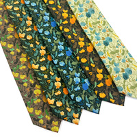 Corbata de Algodón Verde Oliva con Diseño Floral de Guisantes Dulces para Boda, Corbata Personalizada con Logotipo para Hombre, Fabricante de Corbatas