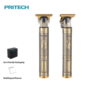 Cortadora de Cabello PRITECH Profesional Inalámbrica, Recortadora de Cabello con Cuerpo Metálico Vintage, Cuchilla en T, Máquina de Afeitar y Cortar para Barbería - Product Image 1