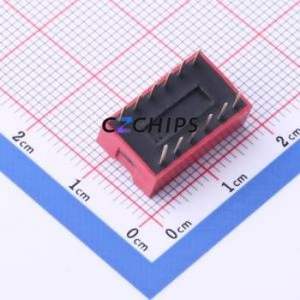 2.54-6P-CJHS DIP Switch Through hole Component (THT) Switch Flat Toggle, Raised Type Single Pole Single Throw 6 PC Pin - Product Image 2