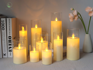 Offre Spéciale bougies sans flamme scintillantes à mèche 3d clair ensemble de bougies LED à piles transparentes - Product Image 2