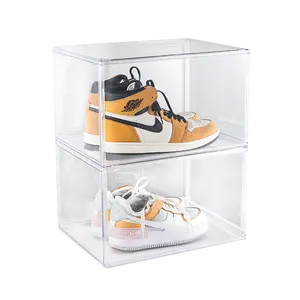 Men Women Shoes Sneaker Storage Display Boxes Plastic Home Save Space Clear Stackable Shoe Box