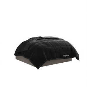 Manta de Cama Alternativa a Plumón Laignullia, Reversible, para Todas las Estaciones, Color Negro Sólido, Tamaño Completo - Product Image 1