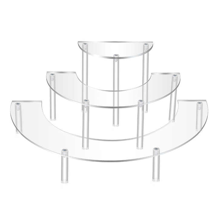 Wholesale 3-Tier Clear Acrylic Riser Display Shelf Half Moon Cupcake ...