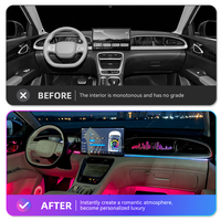 KYNCHO für Geely EX2 Star Wish Auto-Ambientebeleuchtung LED-Symphonie 64 Farben LED 12V Auto-Innenbeleuchtung Bluetooth APP-Steuerung
