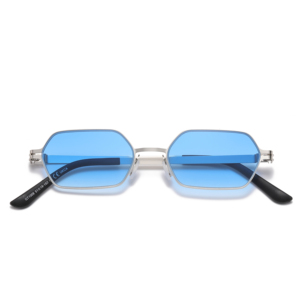 Nouvelles lunettes <span class=keywords><strong>de</strong></span> soleil rectangulaires fines en métal pour femmes, verres dégradés roses, protection UV400, mode unisexe, logo personnalisé, plage - Product Image 1
