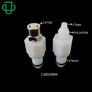 Conector Macho de Conexión Rápida Serie JU Serie L con Tuerca de Bloqueo y Válvula de Cierre, Accesorio Recto de Plástico POM - Product Image 1