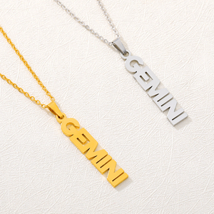 Custom Name Personalized Stainless Steel 18K Gold Plated <strong>Vertical</strong> Necklace Trendy Link <strong>Chain</strong> for Anniversary Occasions - Product Image 5