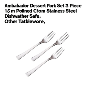 Juego de tenedores para postre 3 piezas Inox (15cm) AMBASSADOR Cromo lucido CVL180C3 - Product Image 2