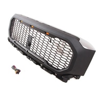 Grille de pare-chocs avant noire en nid d'abeille pour F-150 F150 2021-2022 avec éclairage LED