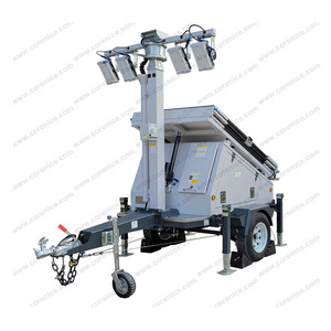 Tour d'éclairage mobile à énergie solaire et éolienne, remorque portable, éclairage LED télescopique, tour d'éclairage hybride CN-SL001, énergie verte CN-SL0 - Product Image 5