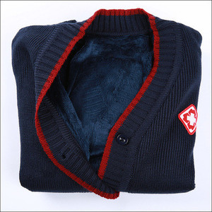 Women's Nurse <b>Cardigan</b> <b>Sweater</b> Wool Knitted Fleece Lined Warm Solid Color Contrast Trim - Product Image 2